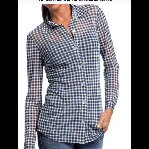 CAbi Tops - Cabi semi sheer checkered blouse